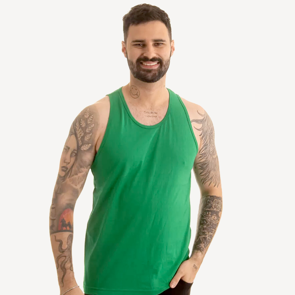 Regata de Algodão Preta Bandeira