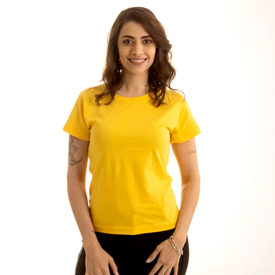 Baby Look Personalizada Amarelo Ouro